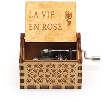Graveren Handgemaakte Houten Muziekdoos Hand Crank Music Box Antieke Gesneden Vintage Aanwezig Kerst Cadeau Voor Liefhebbers 02