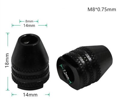 Graveur Accessoires Multi Chuck Keyless Voor Dremel Rotary Gereedschap Chuck Multi Chuck Keyless Voor Mini Boor 0.3-3.2mm 4 Maten kort tail M8x0.75mm