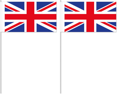 Great Brittain zwaaivlaggetjes/handvlaggen - 12 x 24 cm - papier - stokje van 40 cm Multi