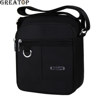 GREATOP Men Messenger Bags Black Color 2 Sizes Nylon Crossbody Bag Small Casual Travel Shoulder Bags Waterproof Y0024