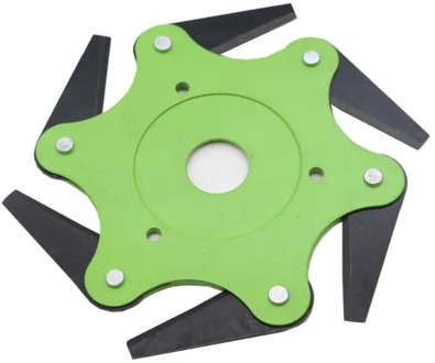 Green 6 Teeth Brush Cutter Blade Trimmer Garden Grass Mower Head for Lawn Mower