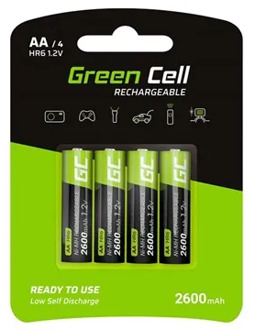 Green Cell HR6 Oplaadbare AA Batterijen - 2600mAh - 1x4