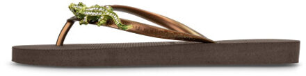 Green crocodile switch koffie - maat 39-40 Bruin