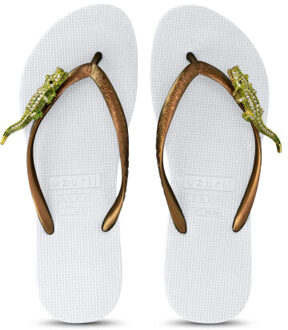 Green crocodile switch wit - maat 39-40