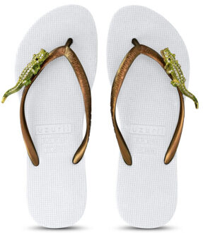 Green crocodile switch wit - maat 41-42