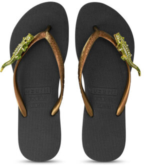 Green crocodile switch zwart - 35-36