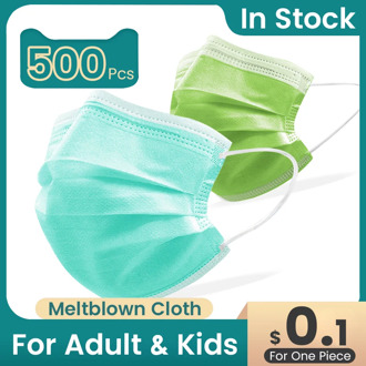 Green Disposable Surgical face mask 3 layers Melt-blown safe Breathable Adult Kids Disposable Medical mask child face mouth mask