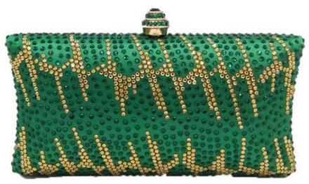 Green Emerald Crystal Evening Clutch Tassen Wedding Bag Vrouwen Diamanten Cocktail Party Keten Schouder Handtassen MIL0912 groen