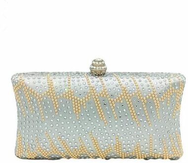 Green Emerald Crystal Evening Clutch Tassen Wedding Bag Vrouwen Diamanten Cocktail Party Keten Schouder Handtassen MIL0912 Zilver