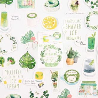 Green Forest Stickers Set Decorative Stationery Stickers Scrapbooking DIY Diary Album Stick Lable