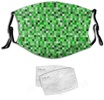 Green Plaid Adult Washable Dust face mask with filters Outdoor Windbreak Protective Mouth Cover Adjustable Reusable Masques