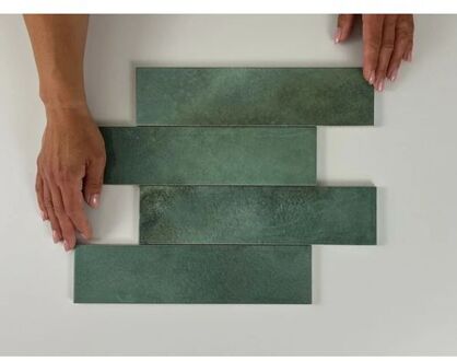 Green wandtegel - 7.5x30cm - 8.6mm - groen SW07312210-2 Green (Groen)