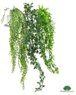 GreenDream® 3 Verschillende Hangplanten Kunstplanten in Pot - decoratief - Cadeautip - Groen