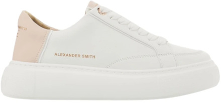 Greenwich Sneakers met Roze Details Alexander Smith , White , Dames - 39 Eu,40 Eu,38 Eu,36 Eu,37 EU