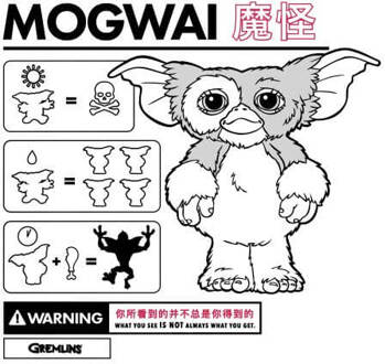 Gremlins Mogwai Instructional Women's T-Shirt - White - XS Wit