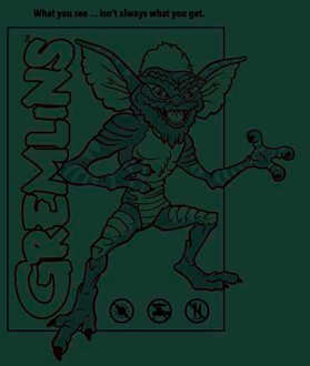 Gremlins Stripe Men's T-Shirt - Forest Green - XL Groen