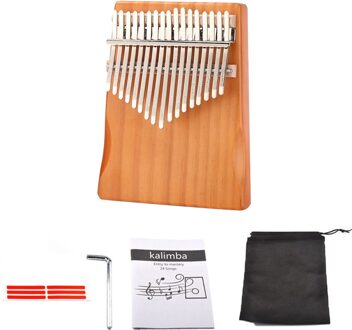 Grenen Hout Kalimba Percussie Duim Piano Muziekinstrument 17 Toetsen Duim Vinger Piano Kit Kind Beginners Draagbare Vinger Piano met accessoires