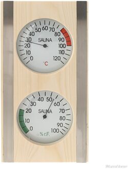 Grenen Hout Sauna Hygrothermograph, Duurzaam 2 In 1 Thermometer Hygrometer, Familie Hotel Indoor Vochtigheid Temperatuur Meetgereedschap