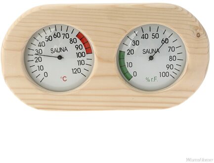 Grenen Hout Sauna Hygrothermograph, Duurzaam 2 In 1 Thermometer Hygrometer, Familie Hotel Indoor Vochtigheid Temperatuur Meetgereedschap