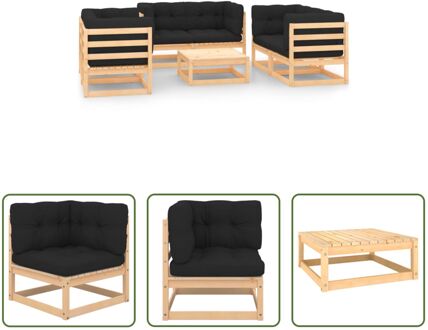 Grenenhouten Loungeset - rustieke charme - Massief grenenhout - Kleur- antraciet - Afmetingen- Grijs