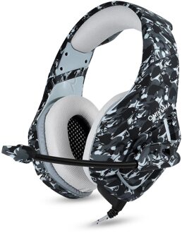 Grensoverschrijdende onikuma oortelefoon K1 camouflage oortelefoon pc PS3 PS4 game headset Xbox Op wit