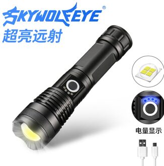 Grensoverschrijdende P50 Aluminium Telescopische Zoom Led Zaklamp Usb Opladen Sterke Afstandsbediening Zaklamp
