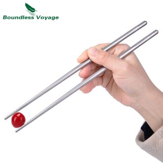 Grenzeloze Voyage Lichtgewicht Titanium Eetstokjes Draagbare Camping Servies Bestek Ti1578B