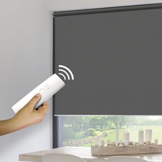 Grey Gemotoriseerd Verduisteringsrolgordijn E-roll Grijs 60x250cm