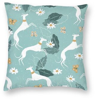 Greyhound Vlinder Kussensloop Home Decoratieve Sihthound Dier Kussens Sierkussen Voor Thuis Polyester Dubbelzijdig Printen 55x55cm 22x22in