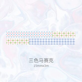 Grid Washi Pet Tape Japanse Papier Diy Planner Verse Leuke Heldere Tape Plakband Stickers Decoratieve Briefpapier Tapes 2