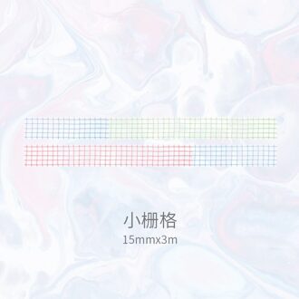 Grid Washi Pet Tape Japanse Papier Diy Planner Verse Leuke Heldere Tape Plakband Stickers Decoratieve Briefpapier Tapes 3