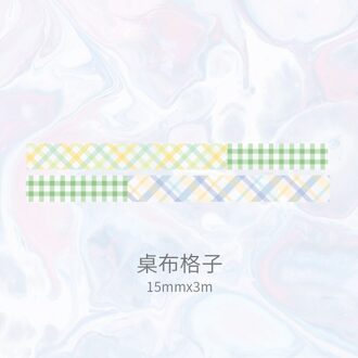 Grid Washi Pet Tape Japanse Papier Diy Planner Verse Leuke Heldere Tape Plakband Stickers Decoratieve Briefpapier Tapes 4