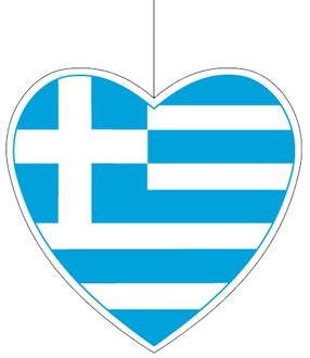 Griekenland decoratie hart 14 cm