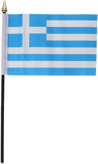 Griekenland - mini vlaggetje van 10 x 15 cm op stokje - Landen vlag - H27 cm Multi