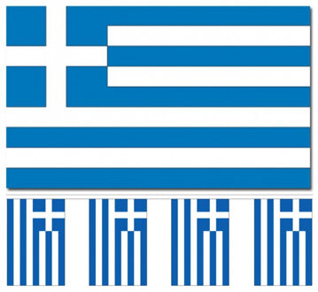 Griekenland versiering/feestartikelen set - vlag 90 x 150 cm - vlaggenlijn van 300 cm - landen