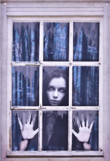 Griezelig Raamdoek Bezeten Vrouw (80x120cm) Multikleur - Print