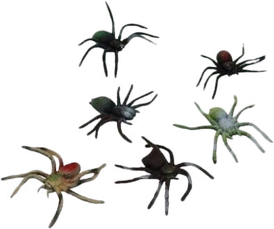 Griezelige spin speelfiguur - 6x - 10 cm - Halloween/Horror decoratie Multi