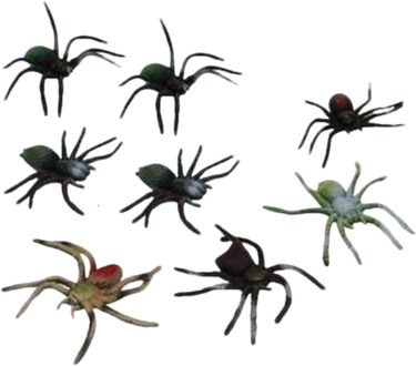 Griezelige spin speelfiguur - 8x - 10 cm - Halloween/Horror decoratie