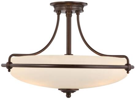 Griffioen plafondlamp met afstandhouder, Ø 53 cm, brons/opaal brons, wit