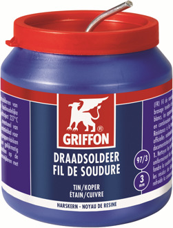 Griffon electro draadsoldeer tin/koper 99/1 harskern Ø 3 mm. - 500 gram