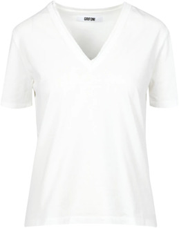 Grifoni Wit V-Hals T-Shirt Mauro Grifoni , White , Dames - L,S