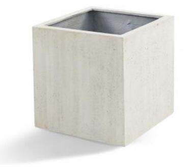 Grigio Cube M 40x40x40 White-Concrete Groen