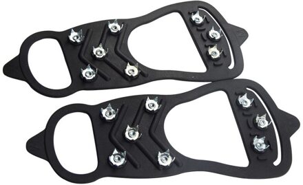 Grijper 8 Studs Anti-Slip Ice Sneeuw Camping Schoenplaten Klimmen Ice Crampon 8 Studs Anti-Slip Ice Sneeuw camping Wandelschoenen Winter zwart L