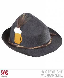 Grijs Beierse hoed voor volwassenen - Hoeden > Overige