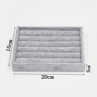 Grijs Fluwelen Sieraden Opbergvak Organizer Ring Oorbel Armband Ketting Hangers Tray Case Sieraden Display Lade Houder Ring Tray