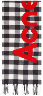 Grijs Geruit Logo Wol Sjaal Acne Studios , Multicolor , Unisex - ONE Size