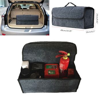 Grijs Grote Anti Slip Kofferbak Boot Storage Organiser Case Gereedschapstas Houder Universele Auto Opbergen Opruimen Tassen Tote Doos case