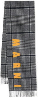 Grijs Logo Sjaal Marni , Gray , Heren - ONE Size