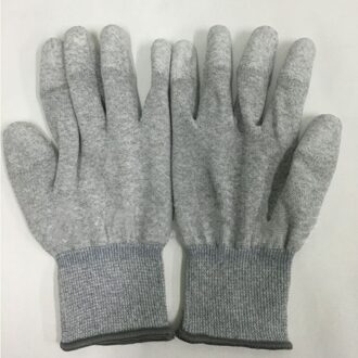 Grijs PU wanten handschoenen Vingertop nylon gecoate beschermende handschoenen Ademend antislip Veiligheid Handschoenen Werkplek Supplies groot