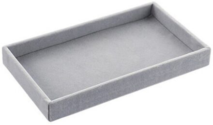 Grijs Stapelbaar Fluwelen Sieraden Trays Organisator Opslag Display Trays Voor Lade Earring Ketting Armband Organiseren Opbergdoos